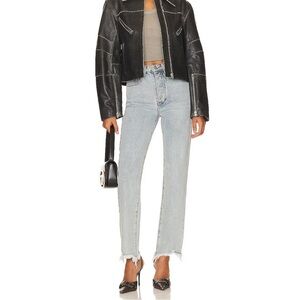 Superdown High Rise Light Blue Straight Leg Denim Jeans size 24 Button Fly